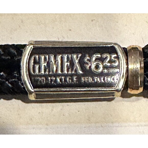 Gemex Watch Band NOS Loop End Gold Filled Black Cord Deployment Bracelet Vintage - Picture 5 of 7